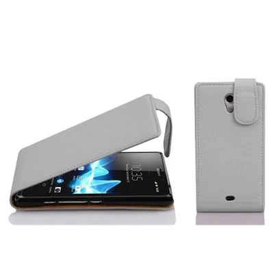 Zdjęcie produktu dla Etui ochronne Cadorabo do Sony Xperia T w kolorze białym Etui z klapką na telefon komórkowy Etui Pokrowiec imitacja skóry