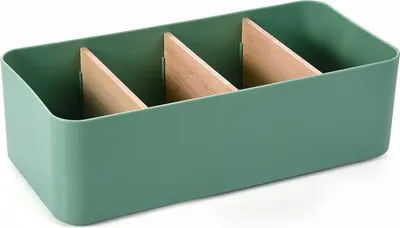 Produktbild von Schreibtisch-Aufbewahrungsbox aus Holz, Mehrzweck-Organizer für Bürobedarf, Schreibtisch-Organizer-Aufbewahrung, Schrein-Aufbewahrungsbox für Stifte, Fernbedienungen, Kosmetika (Grün-C)