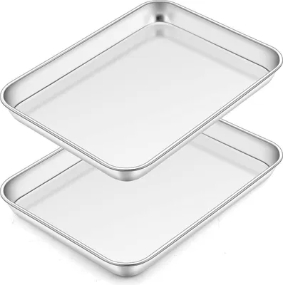 Produktbild von Homikit 2er Set Edelstahl Backblech 23x17x2,5 cm - Spülmaschinenfest & Gesund