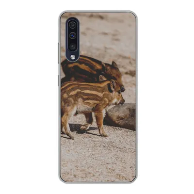 Produktbild von MuchoWow® Handyhülle Schutzhülle Hülle für Samsung Galaxy A30s Baby - Wildschweine - Wild Silikon Softcase Handy Hülle - Karteninhaber