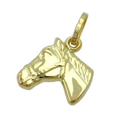 Produktbild von Anhänger 12x12mm Pferdekopf glänzend 9Kt GOLD gold 12x12mm