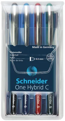 Produktbild von Schneider Tintenroller One Hybrid C 0.3 4er Etui, farbig sortiert