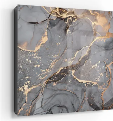 Produktbild von DEQORI Schlüsselkasten Glasfront schwarz links 30x30 cm 'Elegantes Marmormuster' Box