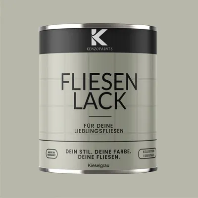 Produktbild von Kenzopaints 750ml Fliesenlack Fliesenfarbe - Kieselgrau (RAL 7032)