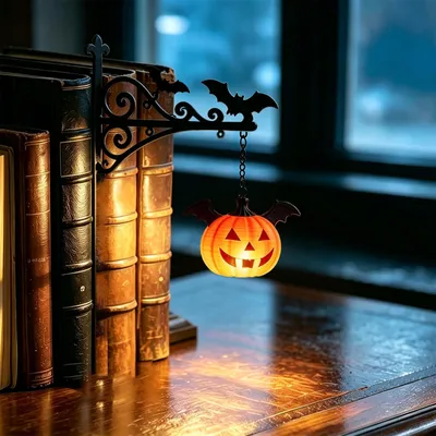 Bücherregal-Laterne mit Buchstütze, Mini-Deko, warmes LED-Licht
