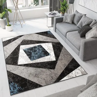 Produktbild von Tapiso Teppich DREAM Modern Creme Grau Schwarz Blau  300 x 400 cm