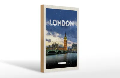 Produktbild von Holzschild Reise 20x30cm London United Kingdom