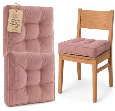 Obrázek produktu pro Polštář na židli čtvercový podsedák do jídelny a kuchyně sada 2 ks 40x40 cm