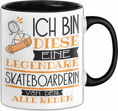 Produktbild von Skateboarderin Tasse Geschenk Ich Bin Diese Eine Legendäre Skateboarderin Von Der Alle Reden Geschenkidee Geburtstag Weihnachten (Schwarz)