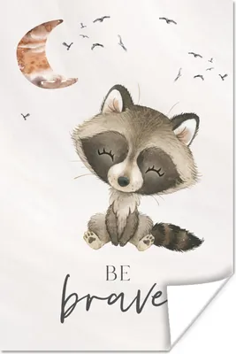 Produktbild von MuchoWow® Poster Aquarell - Sei mutig - Zitate - Kinder - Jungen - Mädchen 60x90 cm - Wanddekoration