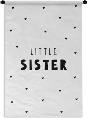 Produktbild von MuchoWow® Wandteppich Wandbehang Mädchen - Kleine Schwester - Sprichwörter - Zitate 90x135 cm Tapisserie Dekoration Wandtuch - Baumwolle - Wandskulptur