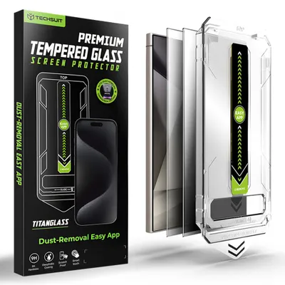 Obrázok produktu pre Techsuit - TitanGlass CrystalHD tvrdené sklo pre Samsung Galaxy S24 Ultra (2 ks, kompatibilné s odtlačkom prsta) - privátna