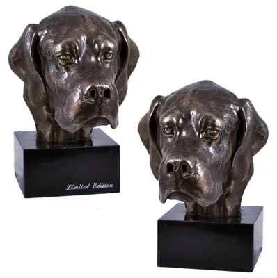Imagen del producto de Art-Dog Busto – Pointer inglés – moldeado en polvo de bronce y resina