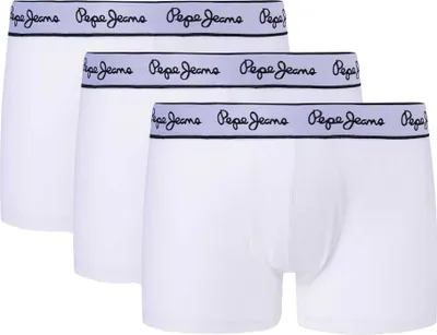 Obrázok produktu pre Pepe Jeans pánske trenírky, 3-pack - spodná bielizeň, bavlna, pás s logom, jednofarebné biele L