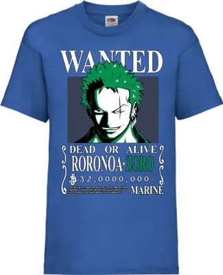 Produktbild von Kinder T-Shirt One Manga Piece Anime Roronoa Zoro 01 Roronoa, 9-11 Jahr - 140 / Blau