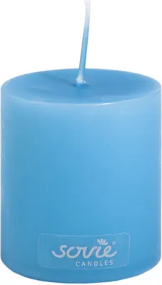 Produktbild von Sovie CANDLES Stumpenkerze in Aquablau Ø 50 mm x H 60 mm, Brenndauer ca. 16 Std., 24 Stück