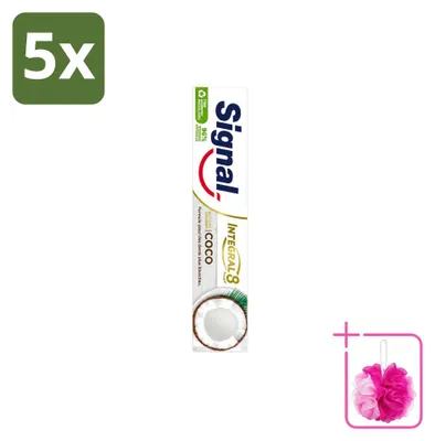 Productafbeelding van 5 x Signal Integral 8 Nature Elements Kokostandpasta - 75 ml - Voordeelverpakking - 5 stuks