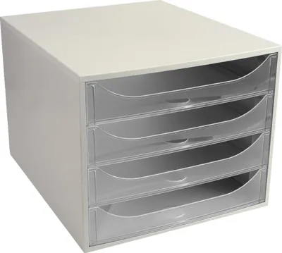 Produktbild von Exacompta ECOBOX Schubladenbox mit 4 Schubladen - Kristall - 228323D