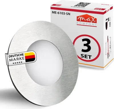 A product shot of a set of LED lights with packaging in the background.
