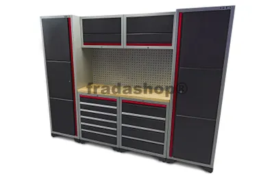 Produktbild von Professionelles Werkstattsystem mit Modulbauweise, 9-teilig, für verschiedene Werkzeuge und Anwendungen.