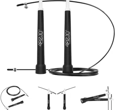 Produktbild von 4FIZJO Springseil STANDARD, 300 cm verstellbar, schwarz mit Kunststofflagern für Fitness