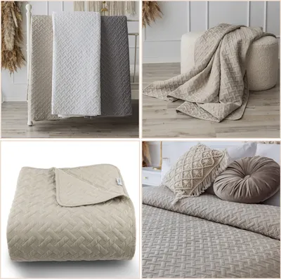 Produktbild von Tagesdecke 220x240cm Leinenbeige Sofaüberwurf Bettüberwurf Couch Überwurf Steppdecke Tagesdecken Bett Sofa Überwurf Quilt Throw Blanket Decke
