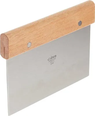 Image de Ensemble de 2 spatules à pâte en acier inoxydable avec manche en bois - Idéales pour la pâtisserie