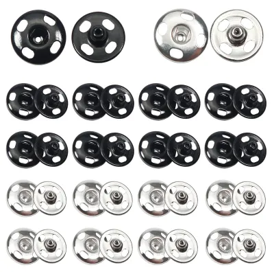 Produktbild von Metall Druckknöpfe 60 Sets - 7 mm, Schwarz und Silber - DE-CLBD0229