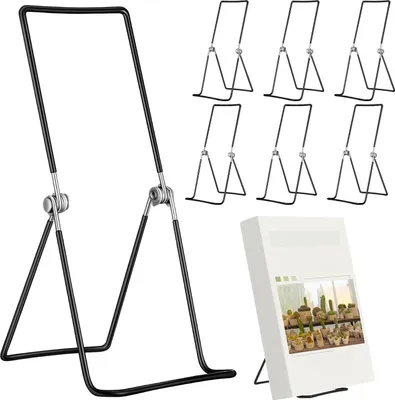 Produktbild von 6er Set Metall Buchständer verstellbar,Leseständer,faltbare Display Ständer für Bücher, Tablets Metallbügel, Bilder, Rahmen und Deko