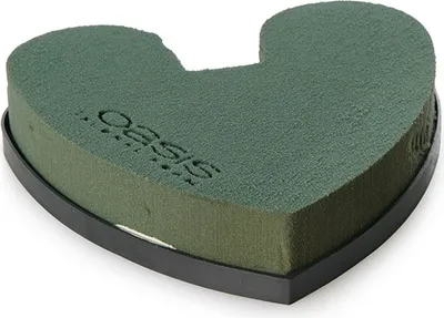 Produktbild von OASIS® Steckherz mit Boden 17cm - Dekoherz, Nasssteckschaum für Blumengestecke, Hochzeitsdekoration & Trauerfloristik, 4er-Set, 4 Stück
