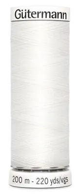 Nähgarn 200 m, 100% Polyester, Weiß