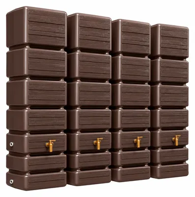 Produktbild von 4x 350L GRAF SLIM Wood Decor Set darkwood 1840x600x390cm