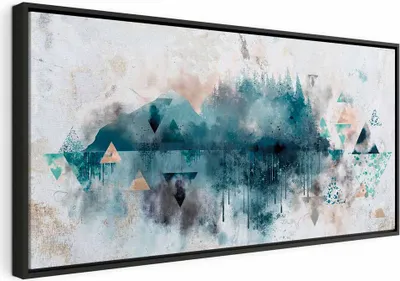 Produktbild von Italienischer Leinwand Leinwandbild - Geometric Landscape (1 Part) 120x60 cm Abstrakt n-A-1354-b-a