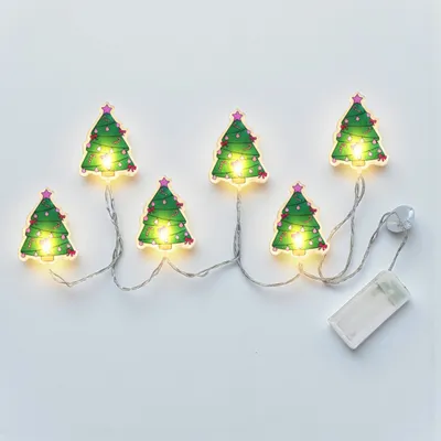 Produktbild von 1.01 Wiederverwendbare selbsthaftende TANNENBAUM Fensteraufkleber - je ca. 7x5,5 cm - beleuchtet mit 6 LED