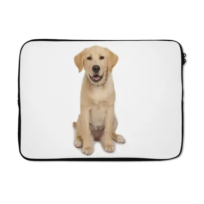 Produktbild von MuchoWow® Laptop Hülle 14 ZollLabrador-Welpe vor weißem Hintergrund Laptoptasche - Laptoptasche - Stoßsicher - Schutzhaube