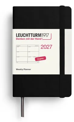 Produktbild von LEUCHTTURM1917 Wochenkalender 2027 Mini (A7) - Englisch, Schwarz, Hardcover, 70