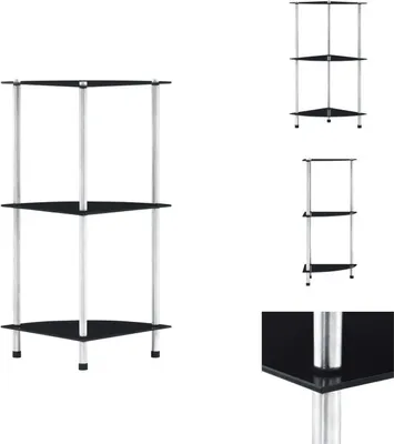 Image de vidaXL Étagère avec 3 étagères Noir 30x30x67 cm Verre trempé - Bibliothèques & Armoires à livres