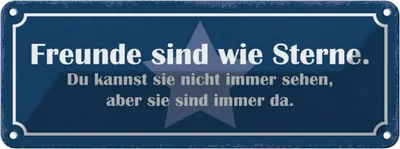 Produktbild von vianmo Blechschild 10x27 cm Freunde sind Sterne immer da Familie