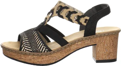 Produktbild von Rieker Gekleed  Sandalen Hak - Zwart - Maat 37