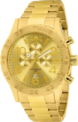 Obrázok produktu pre Invicta Specialty 1270 Pánske Hodinky - Quartz Hnutie - Nerezová Oceľ so Zlatým Ciferníkom - 50 mm