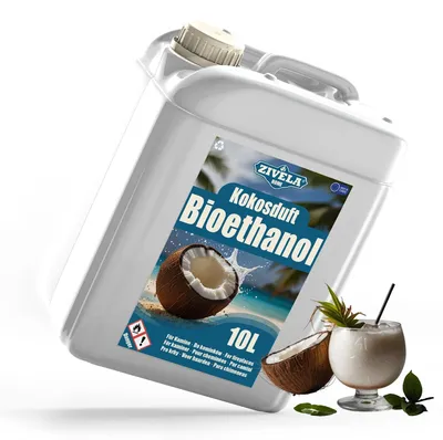 Productafbeelding van Elzusha - Bioethanol 96,6% 10 Liter Kokosgeur voor Open Haard