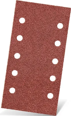 Produktbild von MENZER Red Klett-Schleifblätter, 230 x 115 mm, 10-Loch, f. Schwingschleifer, Normalkorund (50 Stk.) K60