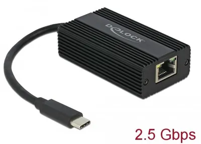 Produktbild von DeLOCK 65990, IEEE 802.1Q, IEEE 802.3ab, IEEE 802.3bz, IEEE 802.3u, IEEE 802.3x, Schwarz, 2,5 Gbit/s, 39,2 mm, 67 mm, 21,3 mm