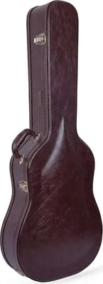 Produktbild von Gitarrenkoffer für Akustikgitarren, Holz, braun, tiefe Plüsch-Innenpolsterung, großes Zubehörfach, CRW600DBR