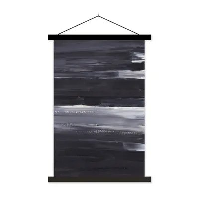Produktbild von MuchoWow® Textilposter Farbe - Abstrakt - Schwarz 40x60 cm mit schwarzem Rahmen - Wanddekorationen