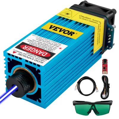 Obrázek produktu pro VEVOR CNC laserový modul 15 W, sada CNC laserové hlavy, nastavitelná laserová hlava pro laserové gravírovací stroje, gravírovací laserová hlava 12 V 5 A, gravírovací modul laserové hlavy s brýlemi, vlnová délka laseru 450 nm modrá