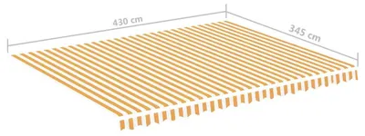 Produktbild von vidaXL Ersatzstoff für Markise Gelb und Weiß 450x350 cm Polyester