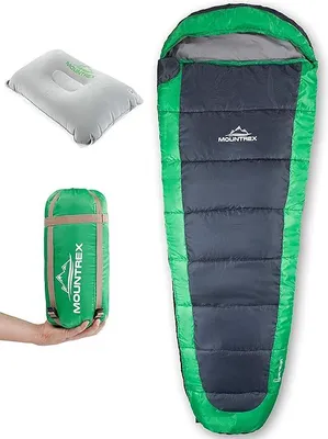 Produktbild von Famanu Schlafsack Ultraleicht & Kompakt - Outdoor Sommerschlafsack - Mumienform (205x75cm) - Klein und Leicht - mit Reisekissen
