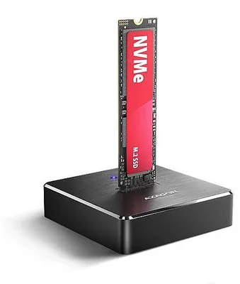 Produktbild von Axagon ADSA-M2C11 USB-C 10Gbps M.2 NVMe & SATA SSD-Dockingstation, SSD, M.2, M.2, USB 3.2 Gen 2 (3.1 Gen 2) Type-C, Schwarz, Aluminium