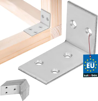 Produktbild von KOTARBAU® 12 Stk. Winkelverbinder 30x45x25mm verzinkter Stahl Silber Schwerlastwinkel Balkenverbinder Möbelwinkel Winkelblech Holzverbinder Regalwinkel Winkel Verzinkt Stabil Langlebig Stahlwinkel